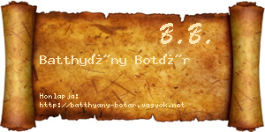 Batthyány Botár névjegykártya